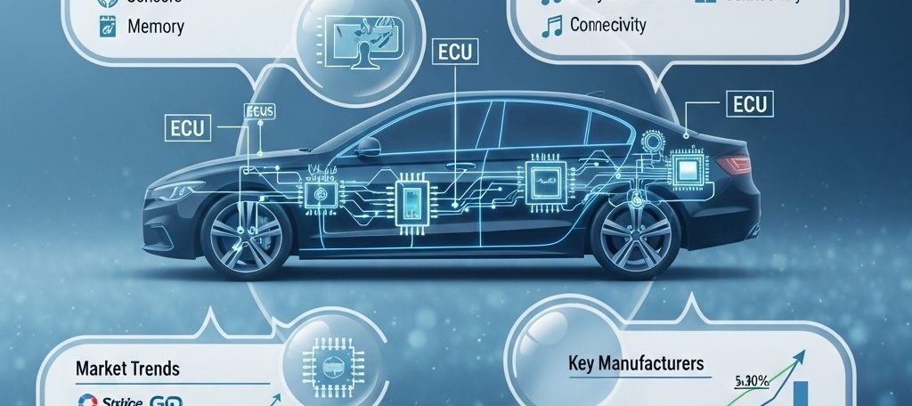 Automotive semiconductor market projected to grow from $70.2B in 2024 to $231.8B by 2035. Driven by EVs, ADAS, and connected vehicles. Get market insights & trends.