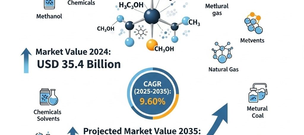 Explore the projected growth of the global Methanol market, valued at USD 35.4 billion in 2024 and forecasted to reach USD 96.6 billion by 2035, with a CAGR of 9.60%.