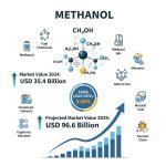 Explore the projected growth of the global Methanol market, valued at USD 35.4 billion in 2024 and forecasted to reach USD 96.6 billion by 2035, with a CAGR of 9.60%.