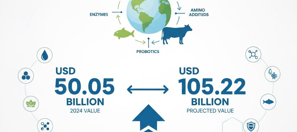 Discover the Animal Feed Additives Market valued at USD 50.05 Billion in 2024 and expected to reach USD 105.22 Billion by 2035, growing at a 7.0% CAGR. Explore industry insights, key drivers, and future opportunities.